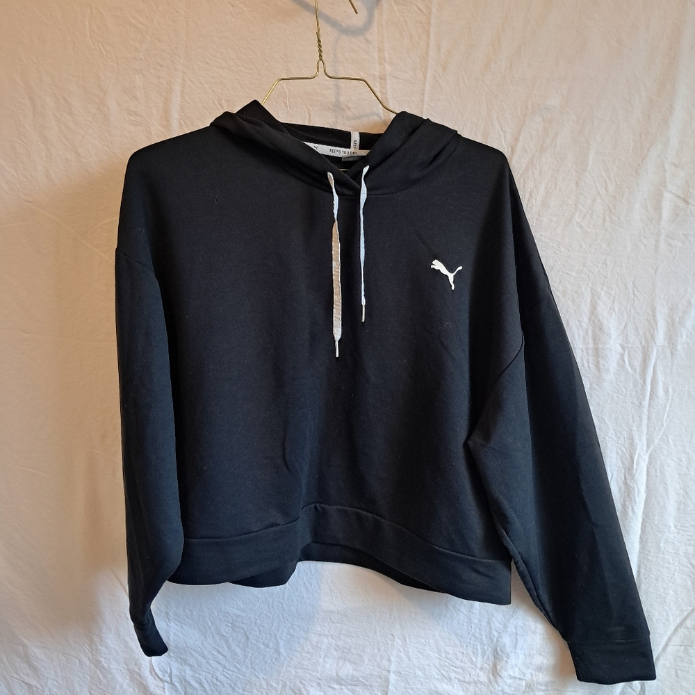 COPY - Puma Black Hoodie with White Logo